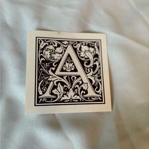 4.5” NEW! “A” Square Monogram Letter Print Ready to be Framed